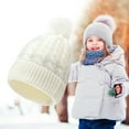 thumbnail image 2 of Outfmvch Beanie Winter Hats For Women Kids Winter Hat Toddler Knitted Pom Beanie Hat Cotton Lined Faux Cap Baby Girls Boys Hat Beanies White One Size, 2 of 5