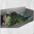 thumbnail image 6 of Glacier National Park Soft Flannel Fleece Throw Blanket, Tree and Mountain Reflections on Calm Water, Cozy Plush for Indoor and Outdoor Use, 60" x 80", Olive Green Seafoam, by Ambesonne, 6 of 6