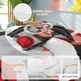 thumbnail image 4 of Red Gray Black Duvet Cover Set Full Size Abstract Round Modern Art Soft Lightweight Comforter Covers 4 Piece Bedding Set with 1 Duvet Cover 1 Bed Sheet & 2 Pillow Shams, 4 of 8