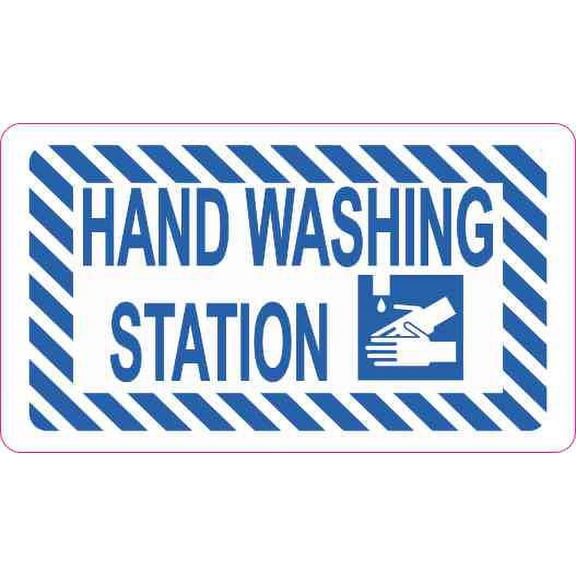 3.5inx2in Hand Washing Station Sticker Vinyl Sign Decal Business Stickers