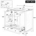 thumbnail image 2 of 30" Bathroom Vanity with Sink Combo, Solid Wood Bathroom Storage Cabinet with 1 Drawer and 2 Soft Closing Door Shelves, Grey, 2 of 7