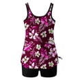 thumbnail image 6 of FAVIPT Two Piece Swimsuit for Women Summer Beach Swimming Boarding Bathing Suit Floral Print Blouson Tank Top with Boyshorts Hot Pink,XXL, 6 of 8