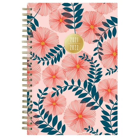 21-22 Weekly Monthly Planner, 5 x 8, by Snow & Graham for Blue Sky, Hibiscus Hardcover