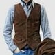 thumbnail image 1 of Chaleco de pana con botones para hombre de KDJ, estilo británico vintage, ajustado, sin mangas, 1 of 6