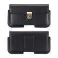 thumbnail image 1 of Teléfono Cinturón Soporte Estuche para 5.2-6.1 Celular Teléfonos, Horizontal Cuero Teléfono Cinturón Bolsa para Hombre Mujer con Clip Bucle, Negro, 1 of 7