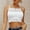 White, variant on Women's Solid Color Lace Navel-Baring Camisole Top