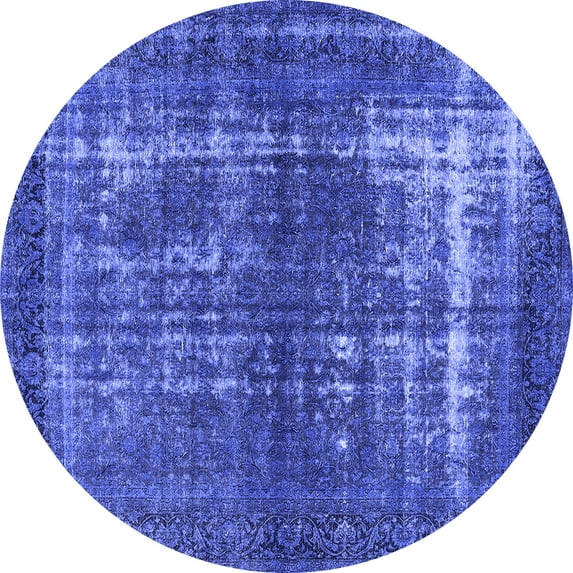 Ahgly Company Indoor Round Persian Blue Bohemian Area Rugs, 4' Round