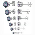 thumbnail image 4 of Pendientes de acero inoxidable con circonitas de seis garras para hombres y mujeres, pendientes pequeños con hebilla de mariposa sencilla, pendientes con clavos en forma de hueso en la oreja, 4 of 5