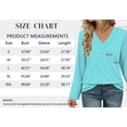 thumbnail image 5 of MOSHU Long Sleeve Womens Tops Deep V Neck Blouses for Women Loose Fit Curved Hem Fall Shirts, 5 of 7
