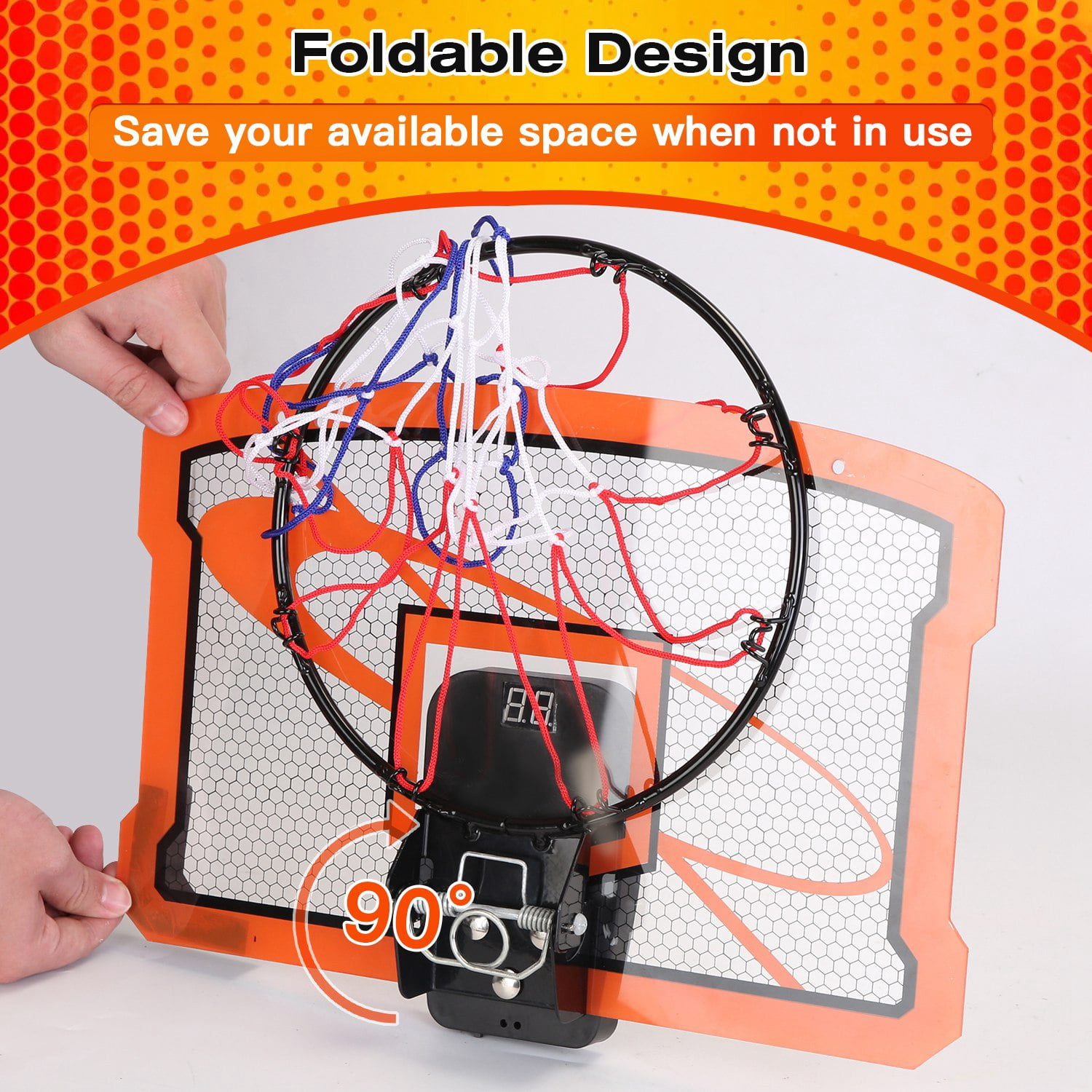 Indoor Mini Basketball Hoop Set with 4 Balls for Kids Adults Moclever Door Basketball Hoop with Electric Scorer Christmas Birthday Gifts for Kids Boys Teens