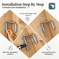thumbnail image 3 of Sliding Door Loop Lock Rustproof Door Pins U-Shaped Multi-Angle Lock 90/180 Degree Sliding Barn Door Latches Fence Latches Stainless Steel Security Closet Latches for Door Wardrobe, 1 Pc Silver, 3 of 8