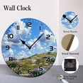 thumbnail image 5 of ZXCXRQFa Desk Clocks Blue Sky White Clouds Wooden Silent Non-Ticking 10 Inch Round Clocks Battery Operated Analog for Living Room Kitchen Bedroom Bathroom Office Home School Decor, 5 of 7