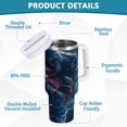 thumbnail image 2 of Yayeee 40oz Stainless Steel Tumbler with Straw and Handle Double-Wall Insulated Travel Water Bottle, Glowing Jellyfish, 2 of 8