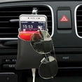 thumbnail image 5 of Kripyery Car Storage Bag with Hook Easy to Install Minimalistic Stable Anti-fall Interior Organizer Faux Leather Car Cell Phone Air Outlet Bag for Driver, 5 of 8