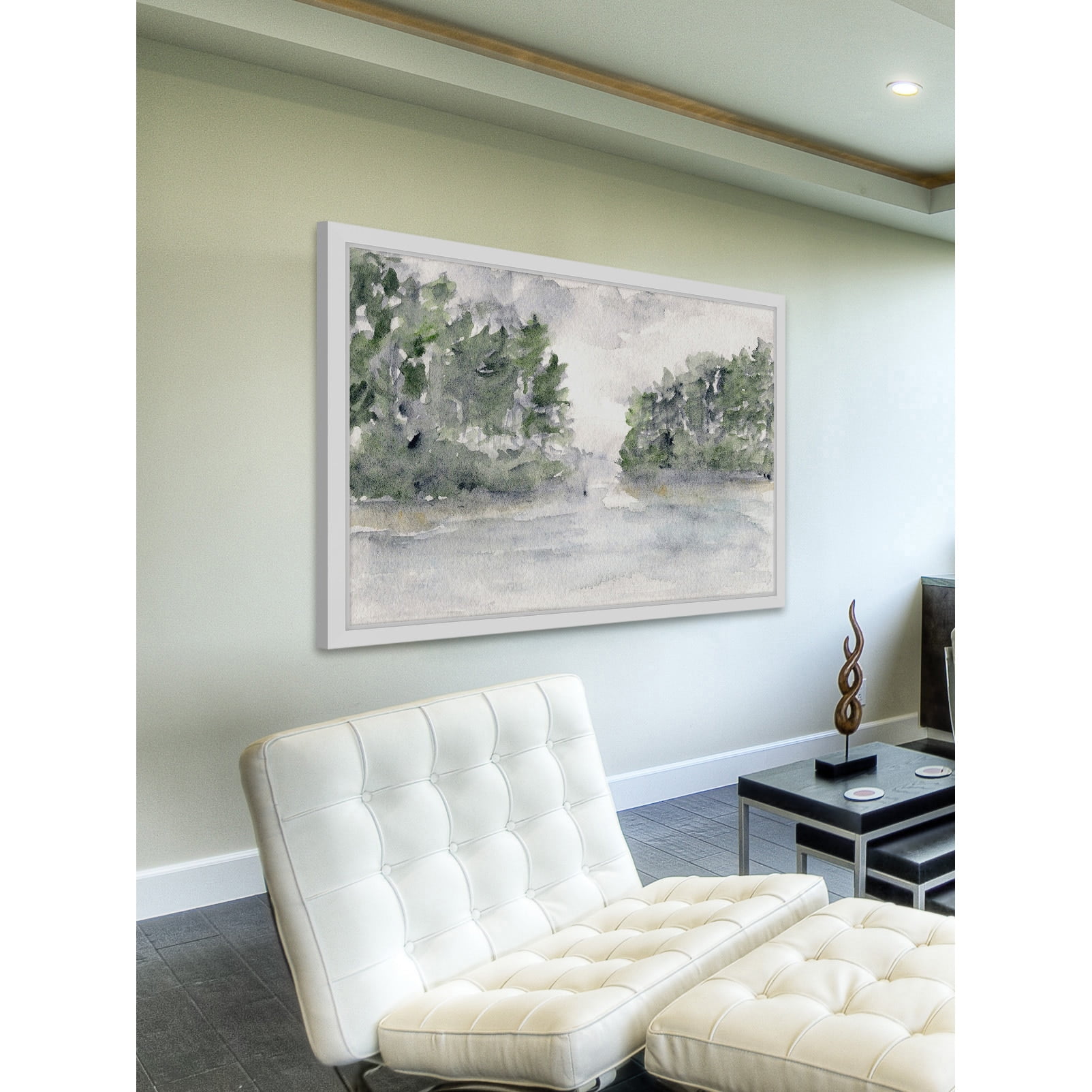 Marmont Hill "Rainy Lake Landscape" by Thimble Sparrow Framed Painting Print