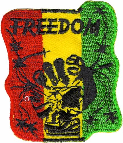 Red/Black/Green 100 Pcs Rasta Embroidered Patches 1"x3" iron-on 
