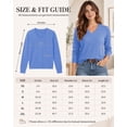thumbnail image 7 of QUALFORT Women's 100% Cotton V-Neck Pullover Sweater, Long Sleeve Lightweight Sweater for Women, Soft Classic Solid Color Knit Sweater Top, Blue XL, 7 of 7