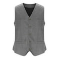 thumbnail image 5 of Nmnitkp Men's V-Neck Suit Vests Slim Fit Casual Business Formal Herringbone Tweed Wool Waistcoat Wedding Groomsmen Suit Vest, 5 of 6