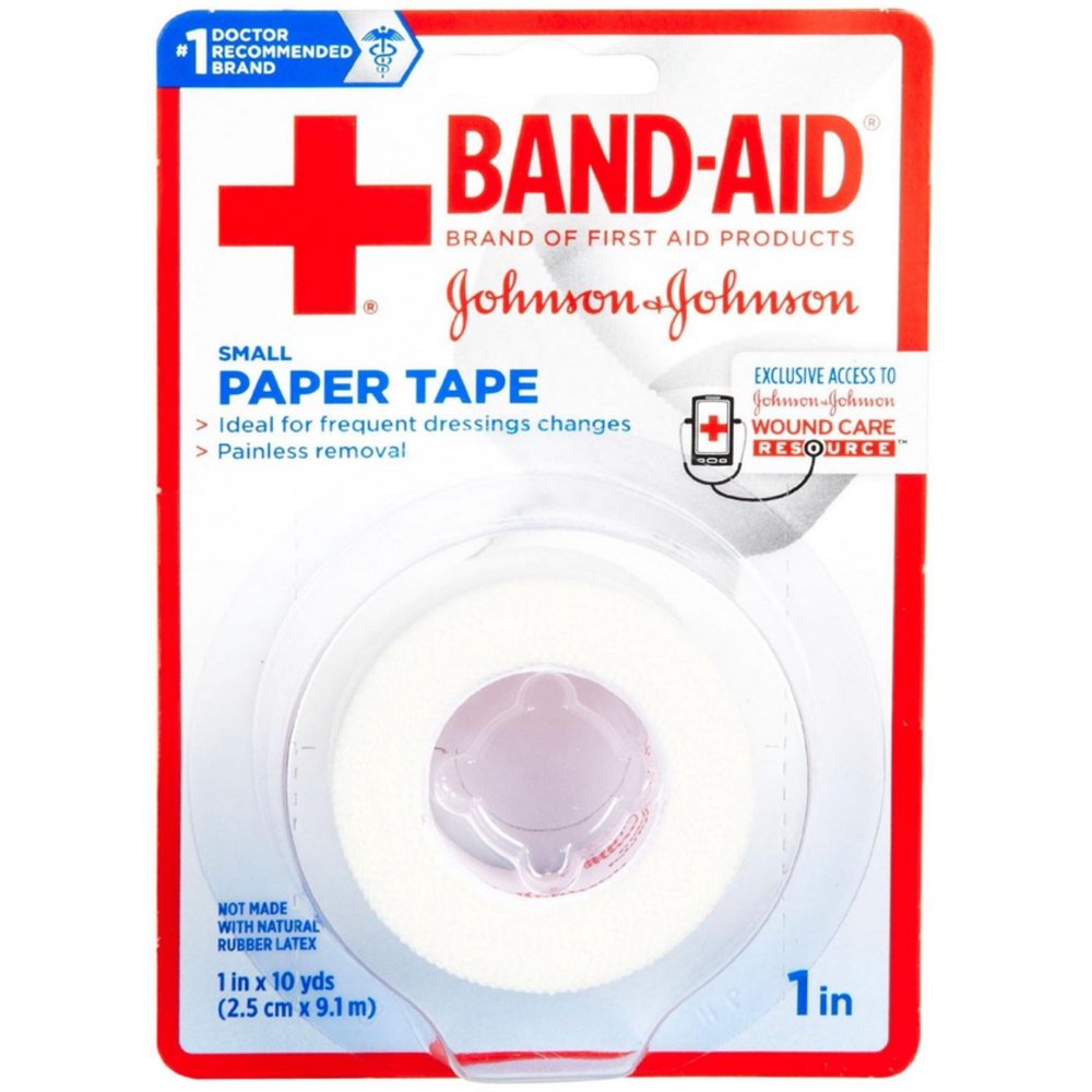 JOHNSON & JOHNSON BANDAID First Aid Paper Tape 1 Inch X 10 Yards 10