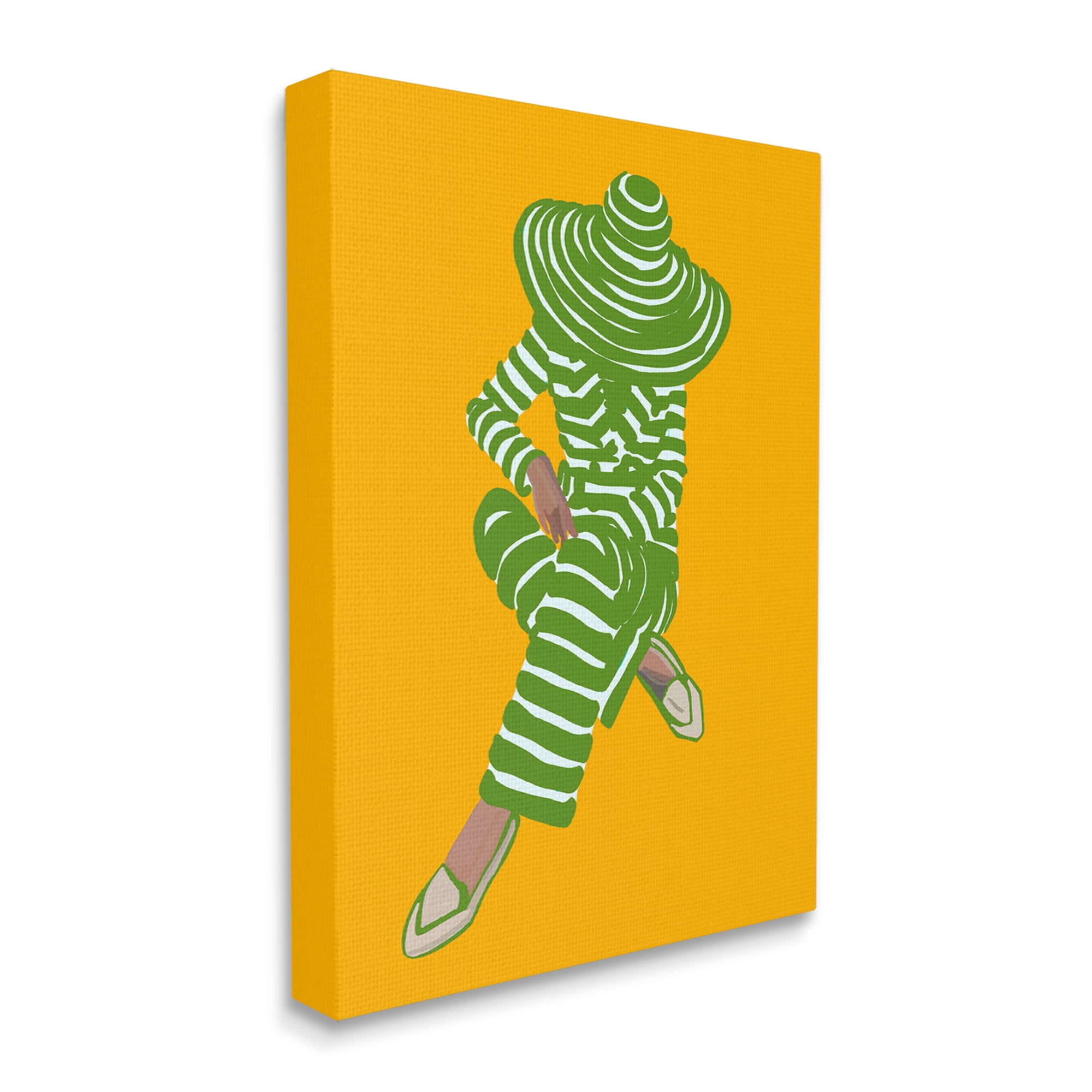Stupell Industries Patterned Stripes Fashion Outfit Modern Woman Sitting Graphic Art Gallery Wrapped Canvas Print Wall Art, Design by Amelia Noyes