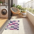 thumbnail image 4 of Yayeee Doormat for Indoor Entrance 32" x 20" Non Slippery Floor Rug, Pink and Purple Plaid Pattern, 4 of 8