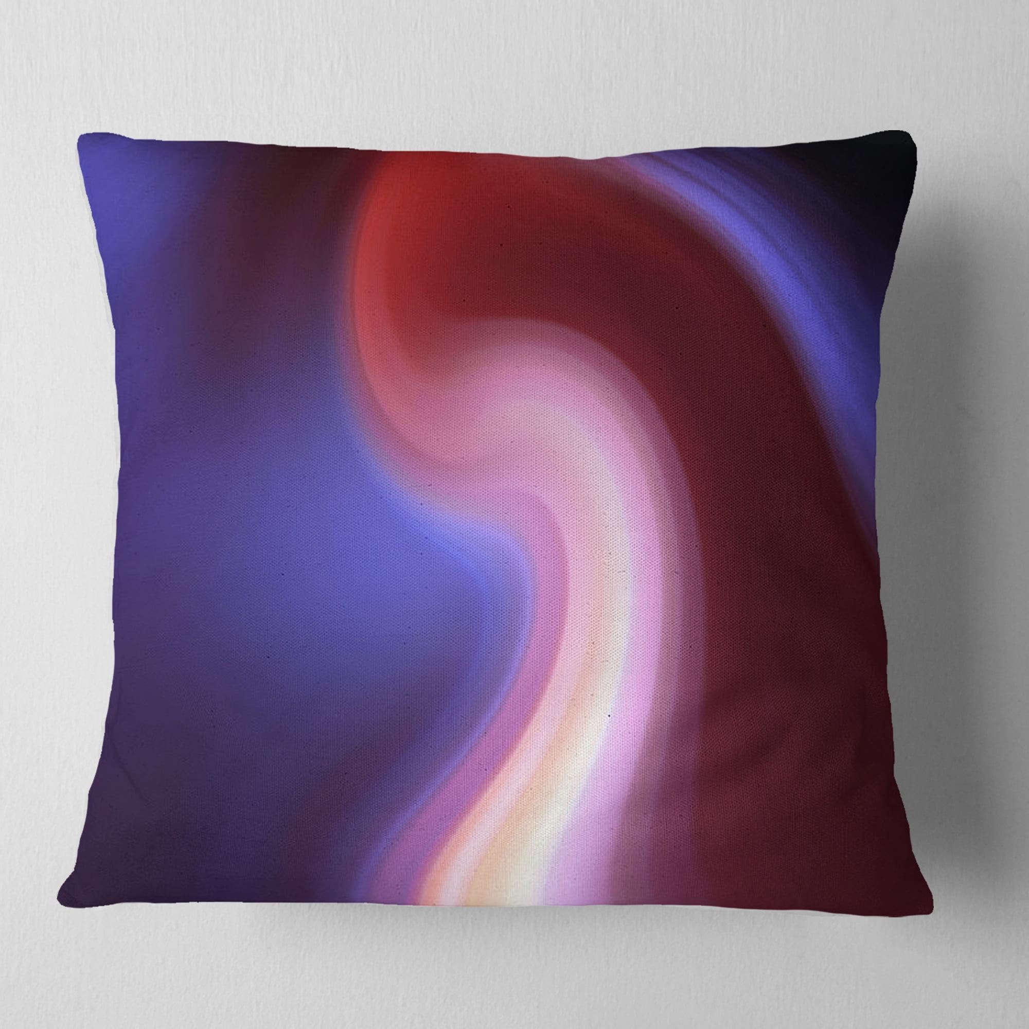 Designart Red Blue Mix Texture - Abstract Throw Pillow - 18x18