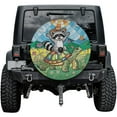 thumbnail image 2 of Lotusprinthandmade Raccoon Riding Turtle Funny Raccoon Spare Tire Cover With Backup Camera Hole 6 Sizes (28 in.), 2 of 6