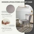 thumbnail image 4 of KCC Modern Velvet Upholstered Accent Chair Set of 2,Mid Century Living Room Chairs with Golden Legs,Comfy Armless Chair Wingback Single Sofa Side Chair for Bedroom,Light Gray, 4 of 15