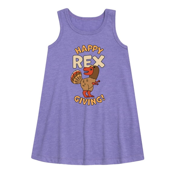 Instant Message - Happy Rex Giving - Toddler & Youth Girls A-line Dress