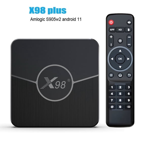 X98 Plus Android TV Box, Amlogic S905W2, 4GB RAM 64GB ROM, Android 11, Dual-Band Wi-Fi, BT4.0, 4K Ultra HD, IR Remote Control