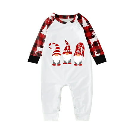 

Christmas Pjs for Family Christmas Fashion Printed Match Pajamas Set Soft Sleepwear Baby Style Matching Family Outfits Red 12-18 Months