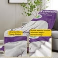 thumbnail image 3 of Blanket for Dad, Humorous Sleeping Bear Design, Soft Fleece Throw 40x50 inches, Fun Gift for Fathers - Purple and Gray, 3 of 6