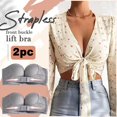 thumbnail image 2 of PENGXIANG 2PCS Gray Womens Strapless Non-Slip Adjustment Rimless Dress Bra  please buy one or two sizes larger than normal, 2 of 6