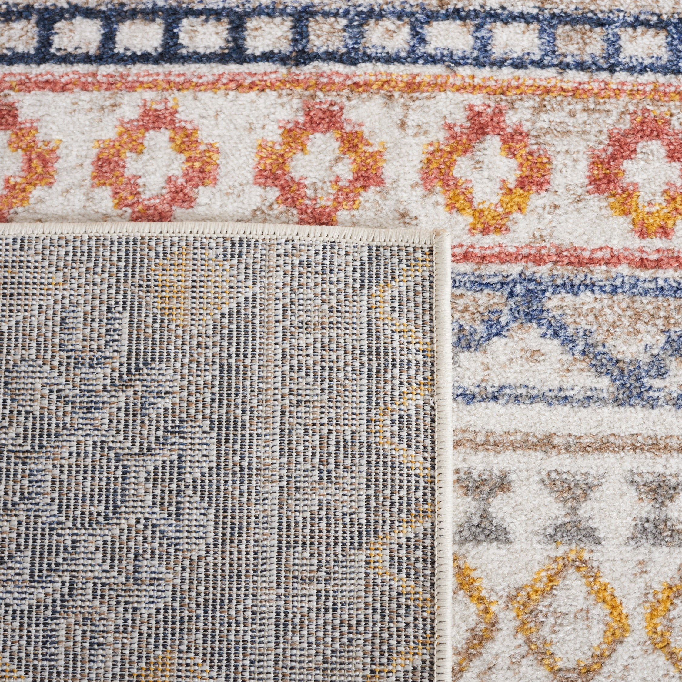 SAFAVIEH Astoria Brion Southwestern Area Rug, Ivory/Blue Rust, 5'3" x 7'6"