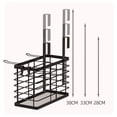 thumbnail image 2 of Organizador de herramientas para el cabello 3 en 1, soporte para secador de pelo, puerta de armario de altura ajustable/organizador de baño montado en la pared para secador de pelo, planchas, riz, 2 of 5