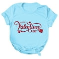 thumbnail image 2 of Baqcunre Valentine'S Day Shirts For Women Sweatshirt Womens Cute Trendy Shirt Casual Short Sleeve Pullover Tops(Light blue S-3XL),Womens Tops Graphic Tees For Women Shirts For Women Womens Tops, 2 of 4
