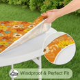 thumbnail image 5 of Floral Sunflower Elastic Edge Round Tablecloth, Soft Polyester Table Cover for Indoor or Outdoor Use, Fits 44-52" Round Tables, 5 of 7