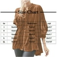 thumbnail image 3 of Lenpel Velvet Tops for Women Long Sleeve Mock Neck High Low Hem Pleated Button down Shirts Velour Tunic Tops Dressy Casual Blouses(Gold,X-Large), 3 of 7