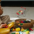 thumbnail image 6 of Mini Shopping Cart, Tiny Shopping Cart Trolley Miniature Grocery Supermarket Handcart Small Basket with Wheels for Pretend Play Dolls Storage Store Toy Dollhouse Gift, Blue Pink, 6 of 6