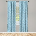thumbnail image 2 of Ambesonne Vintage 4-Panel Curtains, Paisley Style, 56"x63", Pale Slate Blue White, 2 of 4
