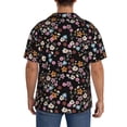 thumbnail image 3 of Rateoe Daisies Flowers Pattern Men's Short Sleeve Classic Shirt, Casual Short-Sleeved Shirt, Lightweight Summer Shirt, Cuban Collar Shirt,Button-Front Shirt-4X-Large, 3 of 5