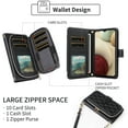 thumbnail image 4 of Dswteny Argyle Wallet Case for Samsung Galaxy A42 5G with Wrist Strap Shoulder Strap, Zipper Flip Folio Purse Credit Card Holder Stand Cell Phone Cover for A 42 G5 42A S42 4G 2021 Women Girls Black, 4 of 7