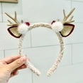 thumbnail image 2 of Yesbay Christmas Headband for Women Fleece Reindeer Antlers Headband with Bow Pompoms for Xmas Party Supplies Halloween Cosplay Accessory, 2 of 8