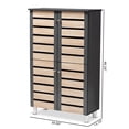 thumbnail image 6 of Bowery Hill Two-Tone Oak Wood 4-Door Shoe Cabinet in Dark Gray, 6 of 10
