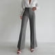 thumbnail image 2 of Pantalones holgados informales para mujer: pantalones rectos con abertura, cintura elástica, tallas S-L, 2 of 8