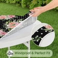 thumbnail image 5 of Pioneer Flower Floral Print Pattern Round Fitted Tablecloth with Elastic Edge,Dining Table Cover Waterproof,Outdoor Round Tablecloth for Camping,Dining,Indoor and Outdoor, 5 of 7