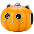 thumbnail image 2 of Charm calabaza gato metálico plata CharmPumpkinCat 1Pza Plata S925 Chapa Charm Separador Gato calabaza Naranja/Negro/Pla, 2 of 4