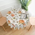 thumbnail image 2 of Nappe d'Automne Ronde 60 Pouces, Nappe Citrouille Aquarelle Orange Brûlé Gris, Polyester Résistant aux Taches Récolte d'Automne Action de Grâce Housses de Table Intérieur Extérieur pour Cuisine Salle à Manger Fêtes, 2 of 6