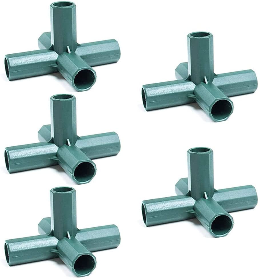 5 Pack 16mm Greenhouse Frame Connectors, 5 Way PVC Corner Connectors