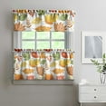 thumbnail image 2 of Harvest Season Pumpkin Kitchen Curtains 3-Piece Set - Thanksgiving Fall Leaves Rustic Autumn Aesthetic Farmhouse, 2 of 6